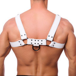 The Red Harness Harnais en cuir Snap Blanc